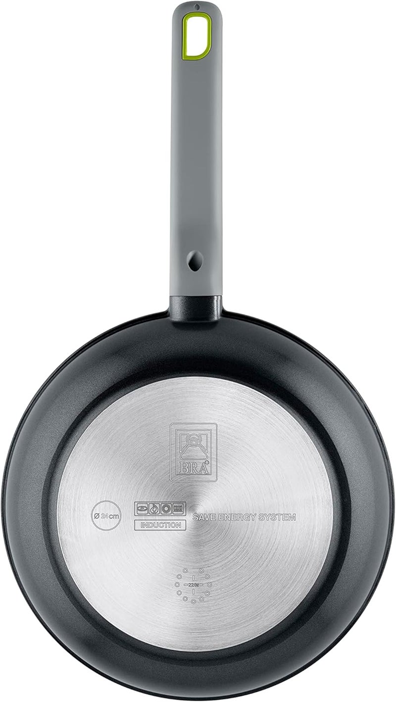 BRA COOKWARE Life Ceramic Nonstick Frying Pan | 8 Inch Recycled Cast Aluminum Skillet | Ceramic Non-Stick Fry Pan | PFOA Free Searing Skillet | All Cooktops (incl. Induction) | Soft-Touch Handle - Image 2